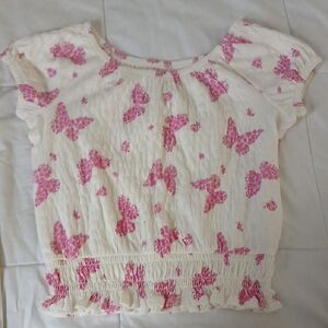 SO Pink and Cream Butterfly Blouse